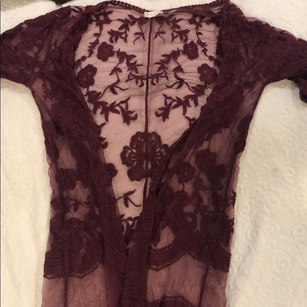 Sheer lace cardigan